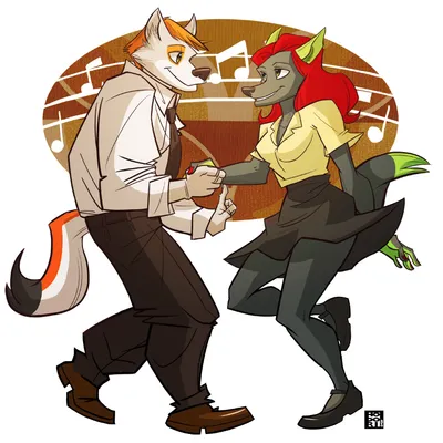 Dancing picture of Dax and Ichi